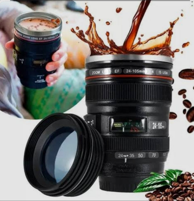 VASO TERMICO DISEÑO EN FORMA DE CAMARA: La cámara 📷 perfecta para tu café ☕🌞