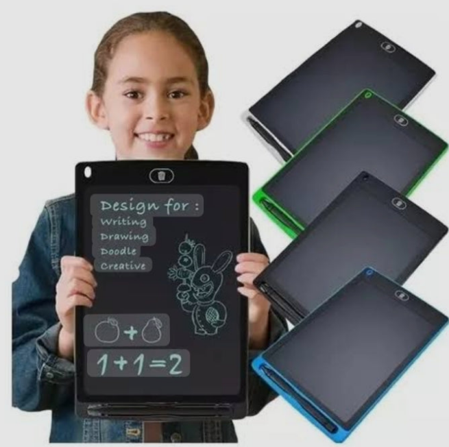 PIZARRA LED TIPO TABLET 12" NEGRO para esos pequeños artistas.👦👧 No te quedes sin ella!!