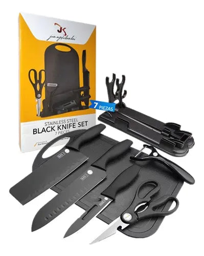JUEGO DE CUCHILLOS 7 PIEZAS: La herramienta perfecta para cualquier chef.🔪✂️👩‍🍳🍖