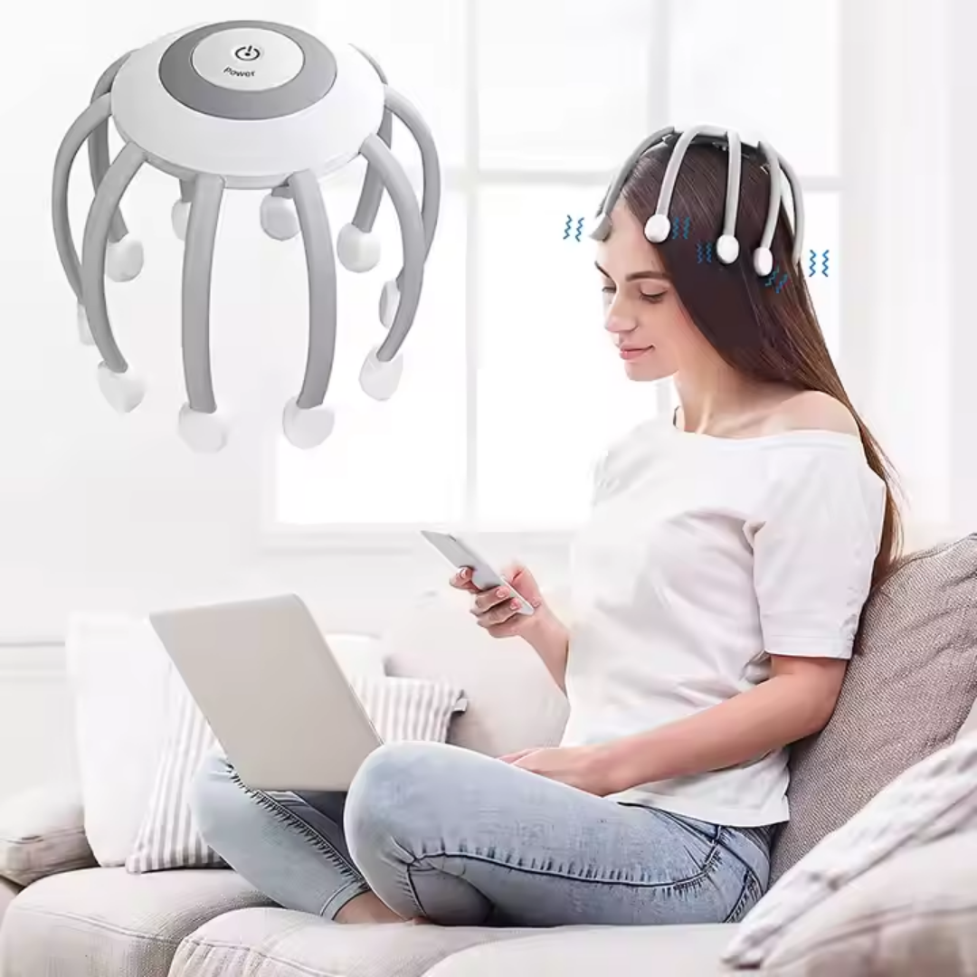 MASAJEADOR INALAMBRICO INTELIGENTE PARA LA CABEZA: Masaje personalizado y efectivo. 🤯💯👌🤝